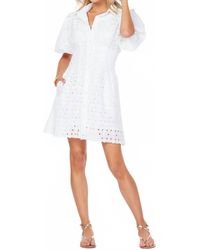 Bishop + Young - Jacqueline Bubble Sleeve Eyelet Mini Dress - Lyst