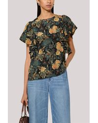 Ulla Johnson - Lena Silk Flutter Sleeve Blouse - Lyst