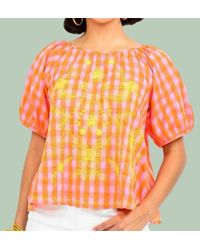Ivy Jane - Cecile Sunny Floral Check Top - Lyst