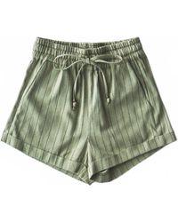 Trend:Notes - Striped Linen Short - Lyst