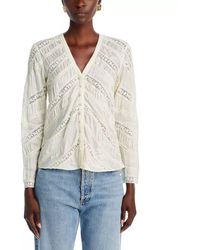LoveShackFancy - Tandra Romantic V-Neck Blouse - Lyst