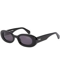 Off-White c/o Virgil Abloh - Sunglasses Oval Full Rim, Frame And Dark Lens Oeri087Amalfi1007 - Lyst
