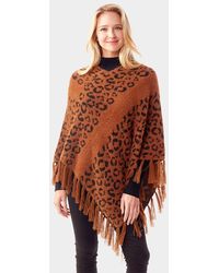 TRUEDAMES - Leopard Patterned Poncho - Lyst
