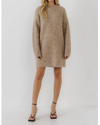 English Factory - Long Sleeve Sweater Dress - Lyst