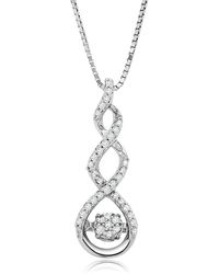 MAX + STONE - Dancing Diamond 'side By Side' Real Diamond Pendant Necklace For - Lyst