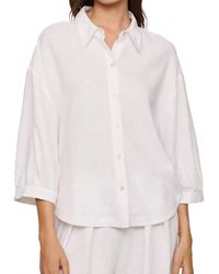 Eberjey - Juniors Linen Blend Relaxed Sleeve Top - Lyst