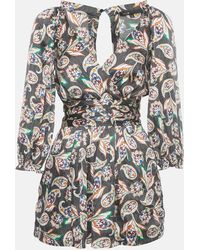 Maje - Printed Satin Paisley Noir Jumpsuit - Lyst