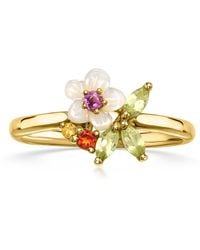 Ross-Simons - Mother-Of-Pearl And Multi-Gemstone Flower Ring - Lyst