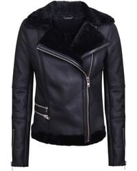 Infinity Leather - Shearling Sheepskin Aviator Jacket-Kiev - Lyst