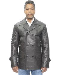 Infinity Leather - Cowhide Peacoat-Krakaw - Lyst