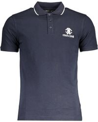 Roberto Cavalli - Short Sleeve Cotton Polo T-shirt With White Logo - Lyst