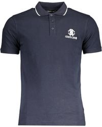Roberto Cavalli - Short Sleeve Cotton Polo T-Shirt With Logo - Lyst