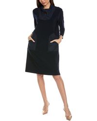 Joseph Ribkoff - Funnel Neck Mixed Media Shift Dress - Lyst