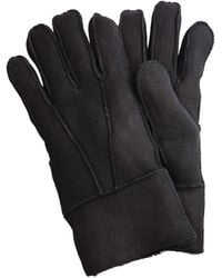 Infinity Leather - Sheepskin Suede Gloves With Roll Up/Down Cuff - Lyst