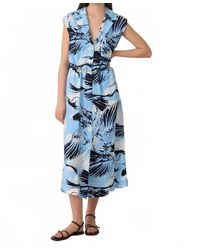 Spektre - Shirt Collar Waist Belt Detail Sleeveless Midi Dress - Lyst