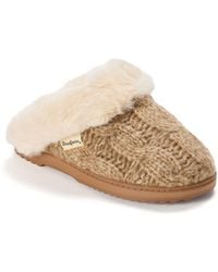 Dearfoams - Nicki Knit Scuff Cable Knit Slippers - Lyst
