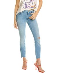 Mother The Looker Step Ankle Fray Despite Differences Skinny Jean - Blue