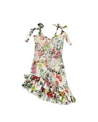 Rococo Sand - Smocked Floral Ruffle Mini Dress - Lyst