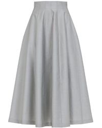 Alberta Ferretti - Virgin Wool Midi Skirt - Lyst