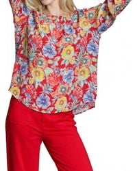 Apny - Smocked Cuff Pullover Blouse - Lyst