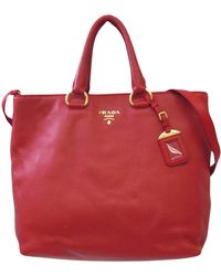 Prada Vitello Intreccio Leather Tote Bag in Brown | Lyst