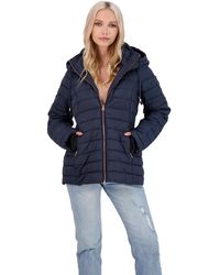 Jessica Simpson Quilted Packable Puffer Coat - Blue