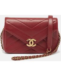 Chanel - Chevron Leather Coco Envelope Flap Shoulder Bag - Lyst
