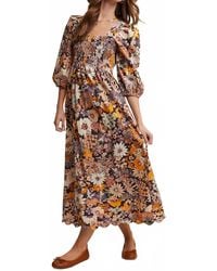Listicle - Floral Square Neck Maxi Dress - Lyst
