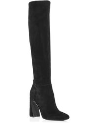 Aqua - Carie Square Toe Leather Over-the-knee Boots - Lyst