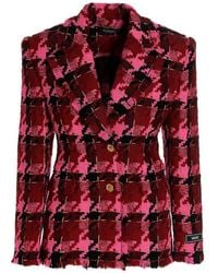 Versace - Medusa Tweed Check Blazer - Lyst