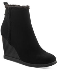 Sun & Stone - Camillia F Faux Suede Ankle Wedge Boots - Lyst