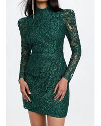 Black Halo - Santorini Lace Sequin Long Sleeve Mini Dress - Lyst