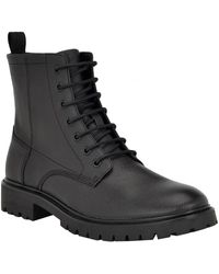 Calvin Klein - Lealin Leather Dressy Combat & Lace-up Boots - Lyst