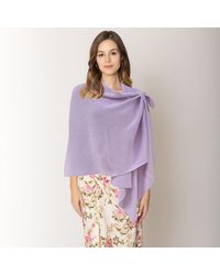 TRUEDAMES - Shoulder Strap Solid Ruana Poncho - Lyst