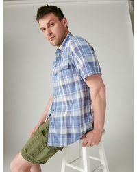 Lucky Brand - Plaid Short Sleeve Utility Shirt - Lyst