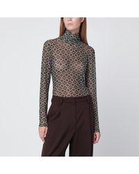 Dries Van Noten - Semi-Clear Print Turtleneck Jumper - Lyst