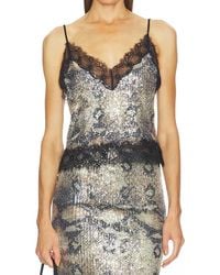 Le Superbe - Glossy Lace Cami Top - Lyst