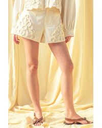 Miou Muse - Floral Embellishment Detail Shorts - Lyst