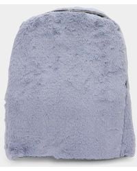 Fashnzfab - Solid Faux Fur Backpack Bag - Lyst
