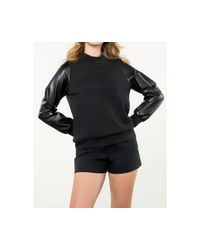 Thml - Mixed Media Textured Top - Lyst