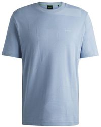 BOSS - Cotton-Jacquard Regular-Fit T-Shirt With Seasonal Artwork - Lyst