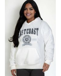 TRUEDAMES - Plus Size Graphic Kangaroo Pocket Drawstring Hoodie - Lyst