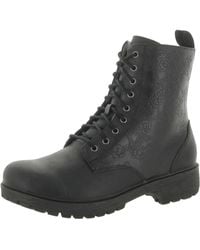 Alegria - Ari Leather Embossed Combat & Lace-up Boots - Lyst