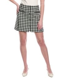 Rebecca Taylor - Phillipa Check Button Front Wool-Blend Mini Skirt - Lyst