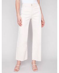 Charlie b - Wide Leg With Raw Edge Jeans - Lyst