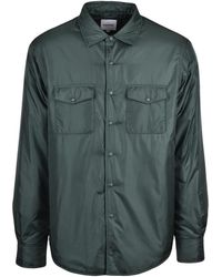 Aspesi - Quilted Snap Button Polyamide Shirt - Lyst