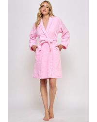 TRUEDAMES - Ultra-Soft Patterned Plush Wrap Robe - Lyst