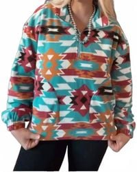 Blue B - Santa Fe Aztec Sherpa Fleece Zip-Up Western Pullover Sweatshirt - Lyst
