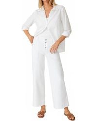 Level 99 - Camille Exposed Button Wide Leg Pants - Lyst