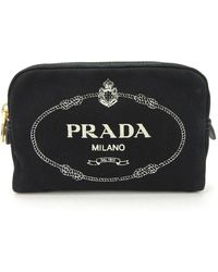 Prada - Canapa Canvas Clutch Bag (pre-owned) - Lyst